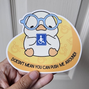 Autoaufkleber: Handicap, bedeutet nicht, dass Sie mich herumschieben können (langanhaltender, entfernbarer Aufkleber, wetterfestes Vinyl, Zugänglichkeit)