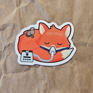 Apnoe Sweet Dreams Sleepy Fox (Inklusion, BPAP, DPAP, Sauerstoff, O2, Apnoe, medizinische Maske, Hilfsmittel, wasserdichte Aufkleber)