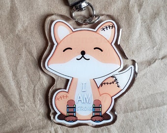 AFO Strong Fox (Ankle foot orthotics, assistive device, braces, inclusion, gift,  complex care, double sided epoxy keychain)
