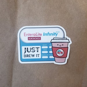 Adesivo Infinity Pump - Just Brew It (Tubie, tubo G, tubo GJ, tubo NJ, alimentazione enterale, accessori per la vita medica, adesivi impermeabili)