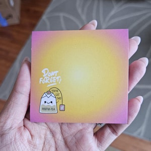 Positivi-tea Post-it Note Pad (50 páginas, lindo regalo, recordatorio motivacional, positividad, tubie, positivi-tea, notas adhesivas)