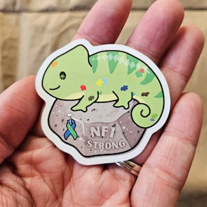 NF1 Strong Lézard (Neurofibromatose 1, trouble, café au lait, maladie rare, inclusion, cadeau, besoins médicaux, sensibilisation Stickers imperméables)