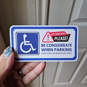 Adesivo per accessibilità per sedia a rotelle (adesivo durevole e rimovibile, esigenze mediche, inclusione, PVC resistente alle intemperie)