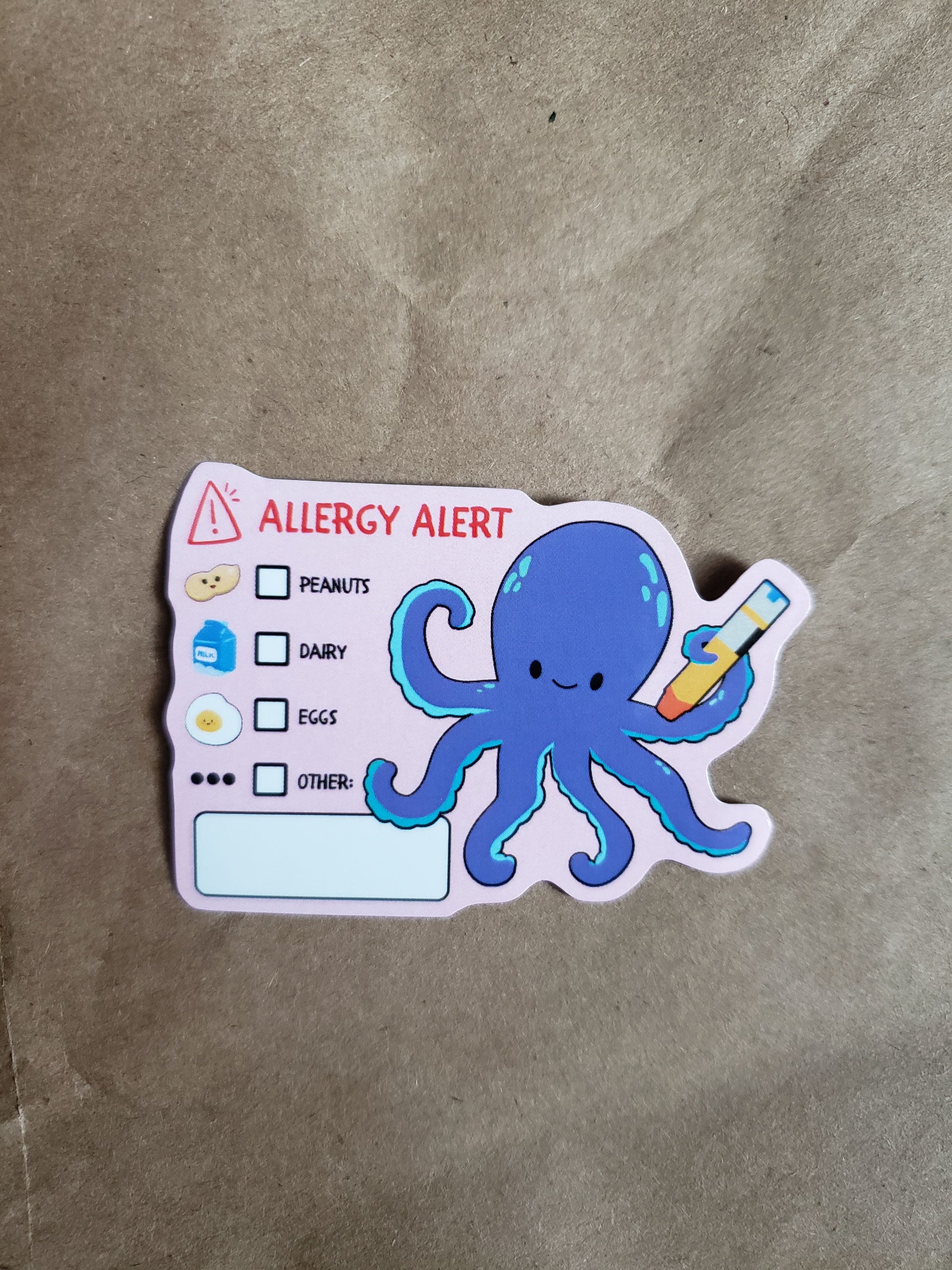 Allergy Alert ID Sticker (inclusion Pack, Epipen, Epi Pen, Allergy ...