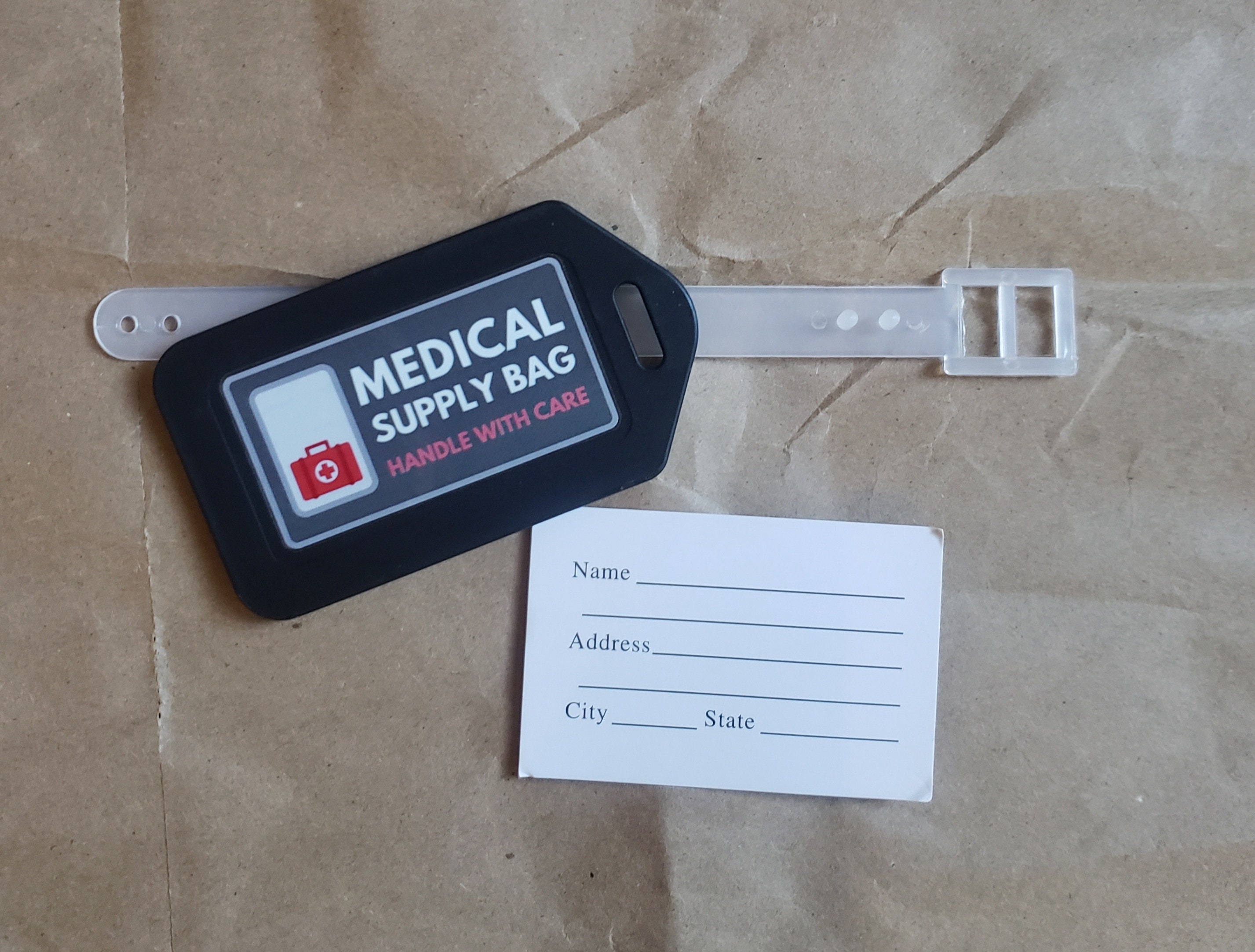 2 Stuks Medische Alert Tags voor Tas, Dubbelzijdige Medisch Apparaat