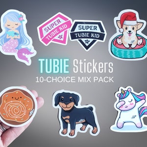 10 Mix Pack Tubie Inspo Stickers , Tubie G-tube Button (Wasserdichte Sticker)