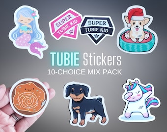 10 Mix Pack Tubie Inspo Stickers , Tubie G-tube Button (Waterproof Stickers)