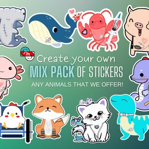 Créez votre propre pack d'autocollants - Pack de 10/30 classes (sonde, O2, TPN, Heart Warrior, CVI, Trisomie, Inclusion, sticker waterproof)