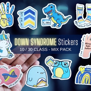 Down Syndrome Awareness Mix Sticker Pack (Waterproof Stickers)