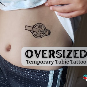 Oversized Tubie Tattoo, G-tube Button (Temporary tattoo)