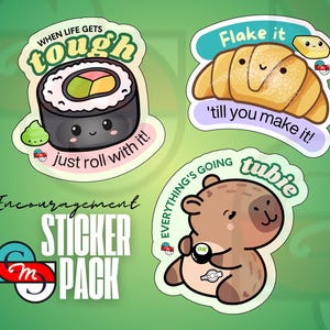 Pack d'autocollants d'encouragement (mignon, motivant, tubie, chiot, cadeau, alimentation entérale, vie médicale, autocollants imperméables)
