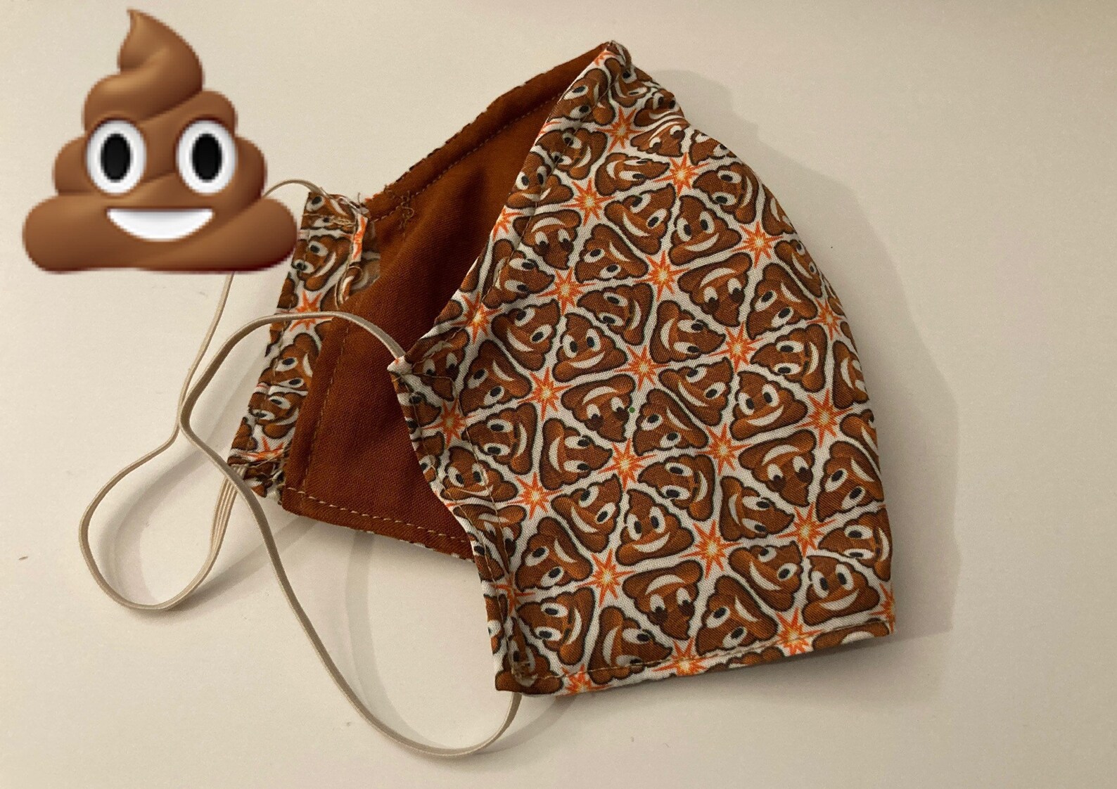 Poop emoji mask 100 cotton Etsy