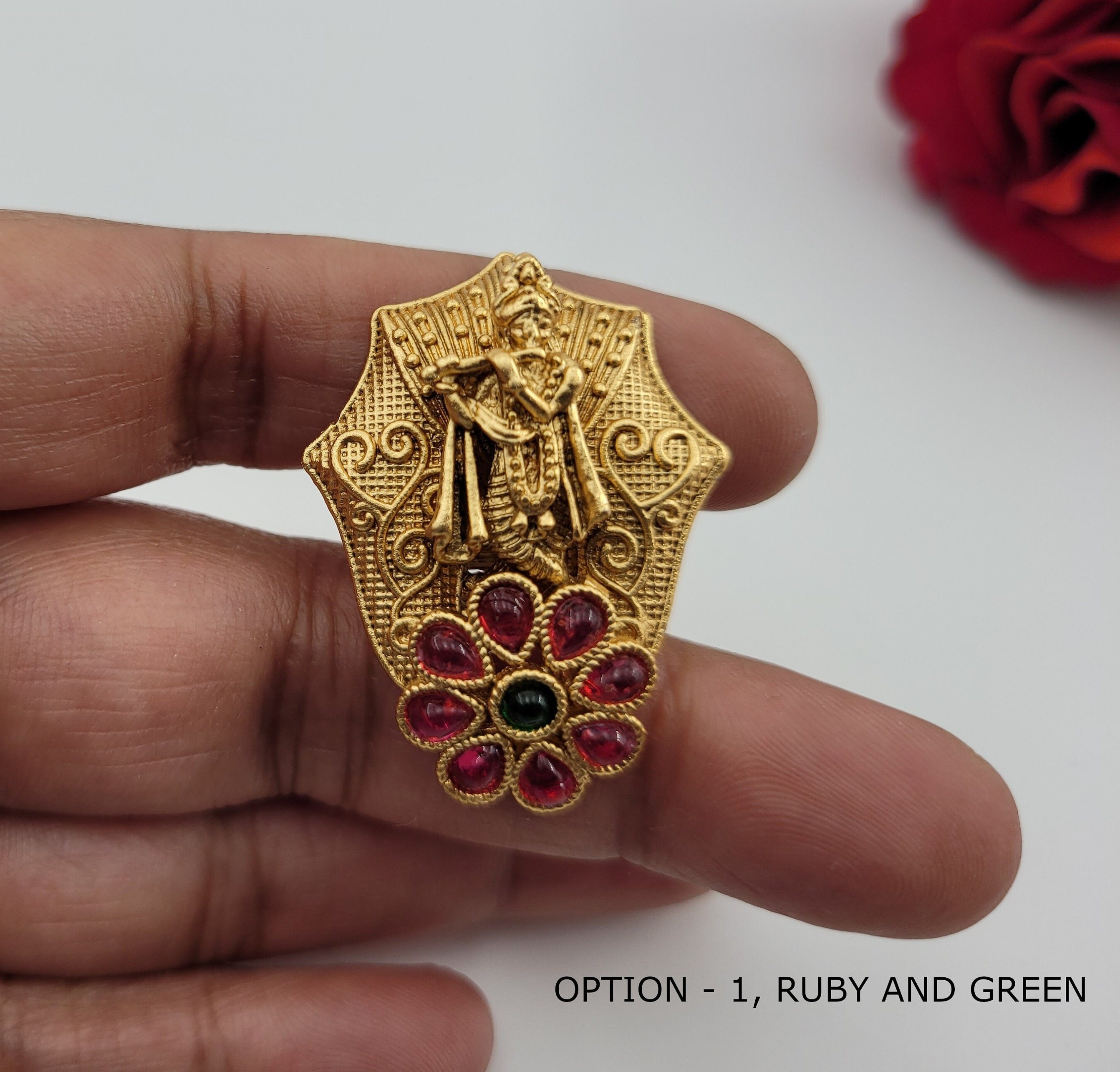Krishna gold best sale ring