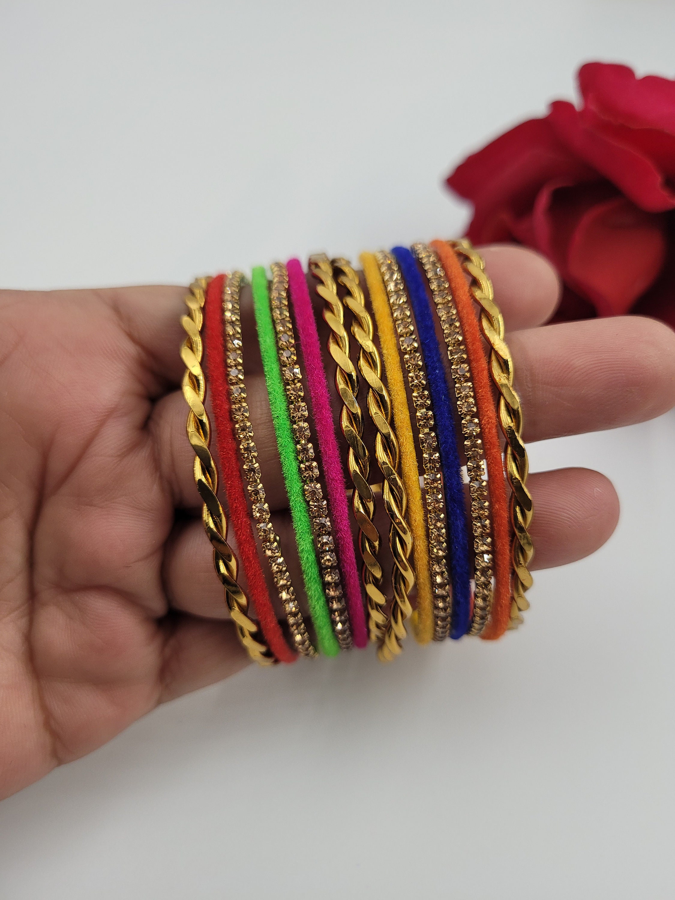 Multi Colored Bangles Set 2x2/ 2x4 / 2x6 Indian Bangles / Colorful