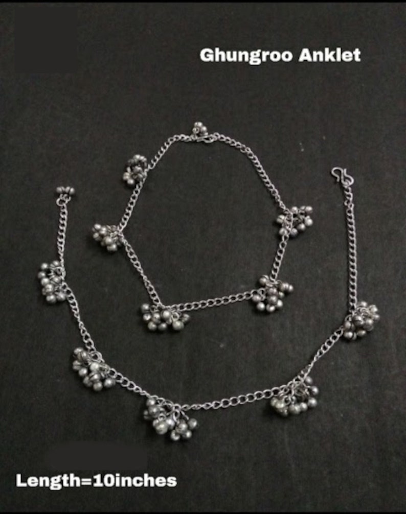 Bollywood Oxidized payal set Navrattan Oxidized Anklet Afghani Set German Silver Set Indian Bridal Indian Jewelry