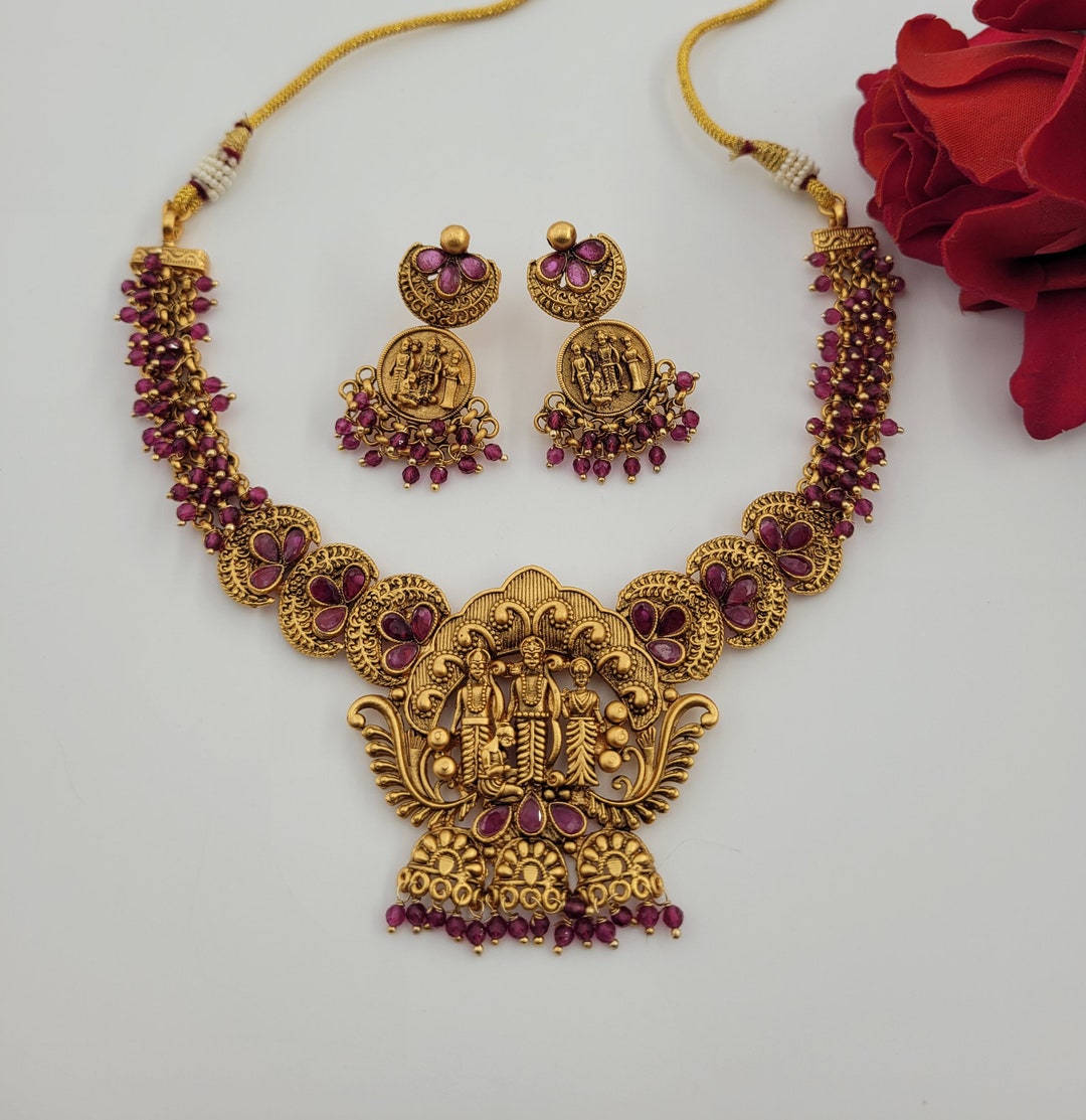 Dasavatharam Necklace Temple South Indian One Gram Gold Bridal | lupon ...