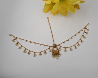 Polki Matha Patti - Indian Jewelry - Indian Fashion - Indian Bridal Jewelry - Ethnic Jewelry - South Indian jewelry - Temple Jewelry