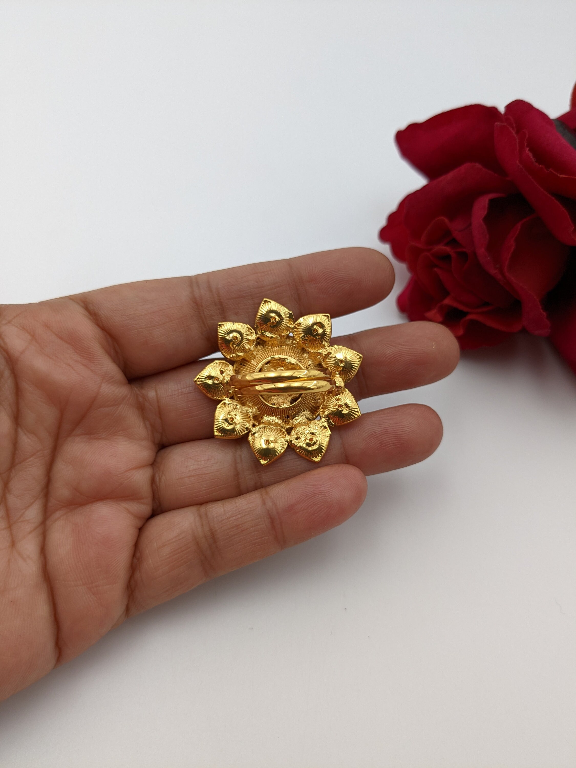 Lotus Umbrella Gold Ring