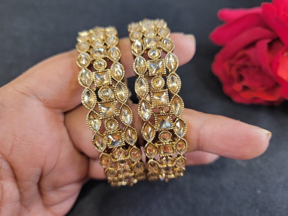 Polki sales gold bangles