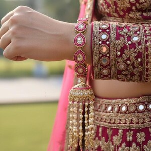 2.4 Ruby Polki Bangle Pair / Indian Bangles / Gold Bangle / Indian jewelry / Pakistani jewelry / Bangle / Stone bangle