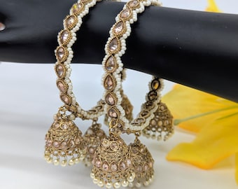 Polki Jhumki Bangle Pair/ Choori / Joyería india / Punjabi Bridal / Brazalete