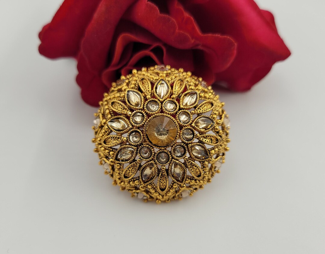Polki Ring /gold Ring /kundan Ring / Indian Finger Ring/ Adjustable Ring / Indian Jewelry