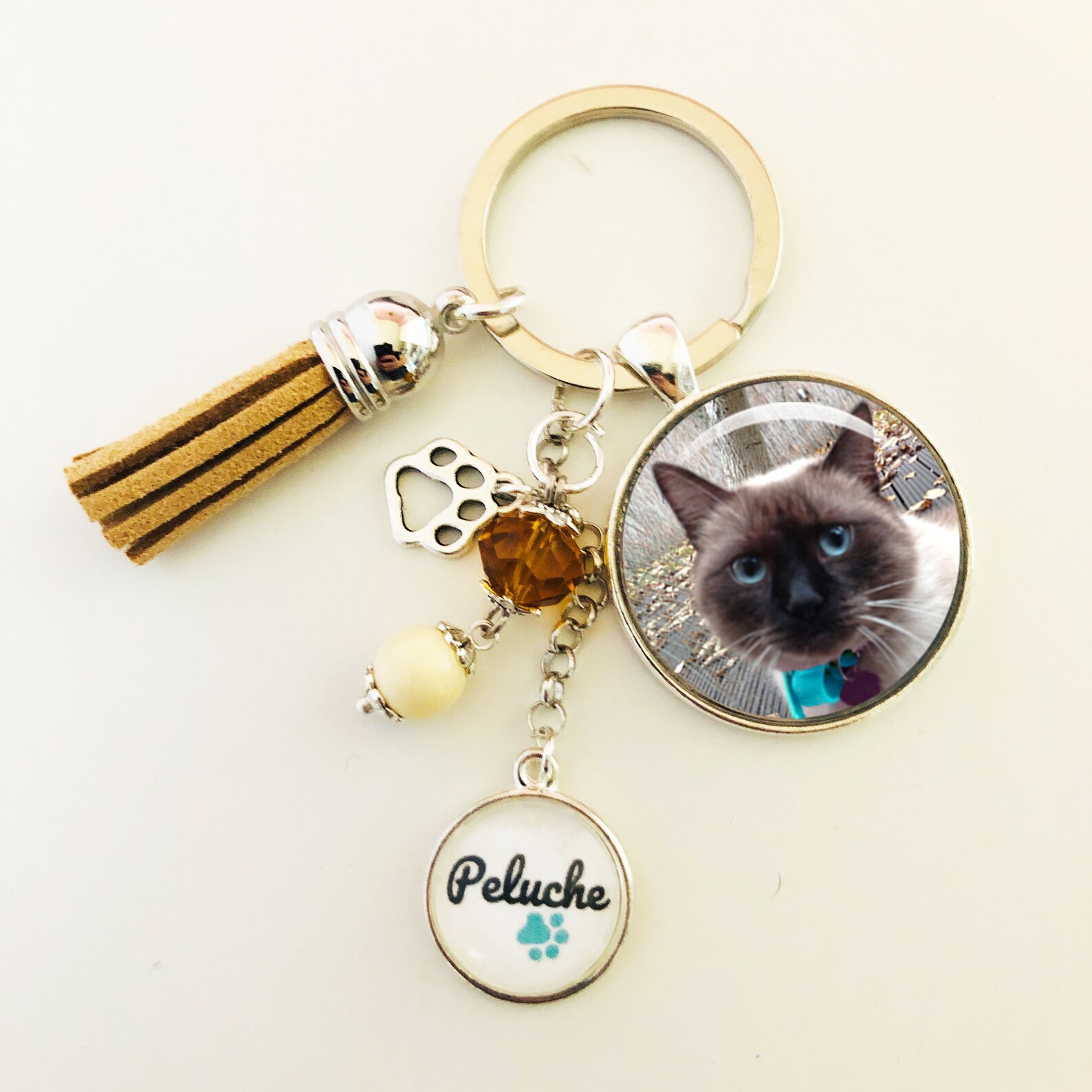 Pet Keychain Dog Keyring Your Pet's Photo Keyring Etsy