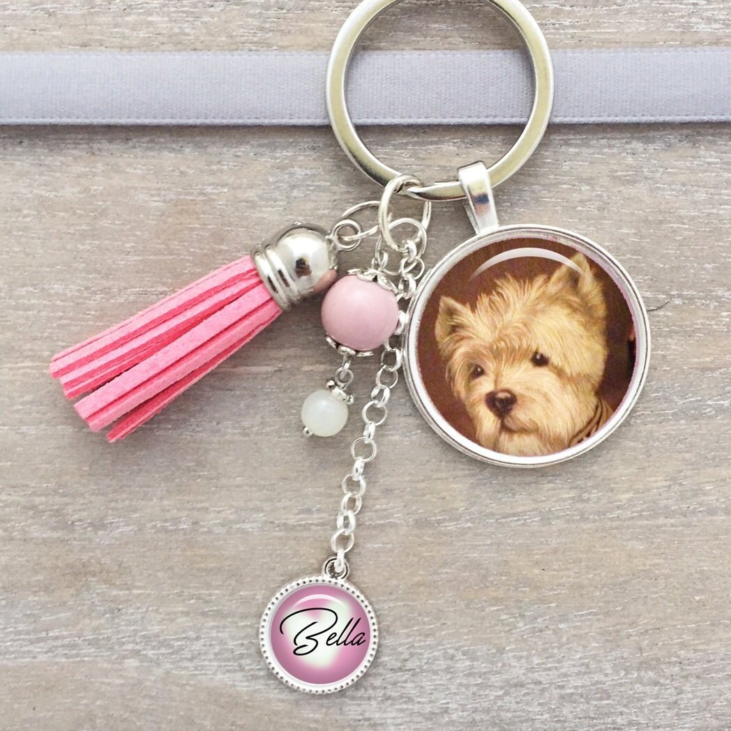 Your Dog's Photo on a Keychain Personalize keychain Etsy
