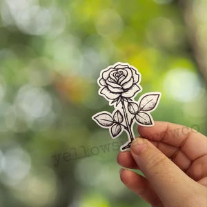 Floral Rose stickers, bottle stickers, laptop sticker, scrapbooking stickers, journal sticker, die cut stickers, gifts for friend