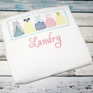 Princess Faux Smock Embroidered Shirts/ Princes Shirt/ Princess Outfit/ Ruffle Dress/Unisex Kids Clothing
