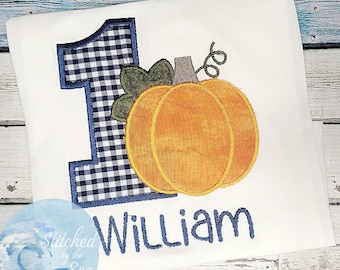 1st Birthday Pumpkin Embroidered Shirts/ First Fall Birthday Shirt/ Baby Pumpkin/ Birthday Boy/ Boy's Pumpkin Shirt/ Boys Birthday Shirt