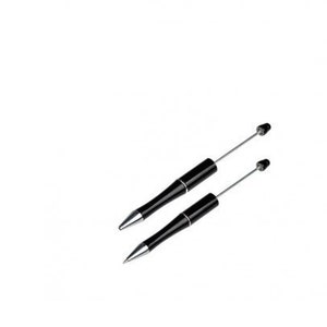 STYLO noir en métal, matière synthétique pour perles 15cm, stylo pour perles, stylo à décorer, stylo à personnaliser avec des perles