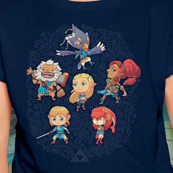 The Cuteness's Ballad Kids T-Shirt // Chibi Champion Heroes Bodysuit // Cute Zelda // Daruk Revali Urbosa Mipha // Kawaii Breath of the Wild