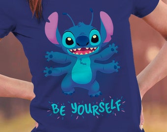 Be Yourself Shirt // Cute Stitch Alien T-Shirt // 90s Kid Childhood Cartoon Movie Tee // Experiment 626 // Ohana // Kawaii // Hawaiian Art