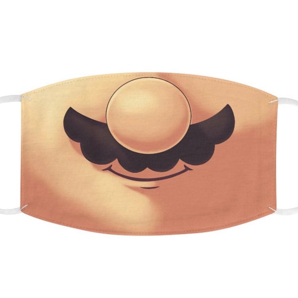 Mario Moustache Fabric Face Mask // Funny Mouth Mask // Gaming Classics // Retro Gamer // 80s 90s Platformer // Yoshi // Bowser // Luigi