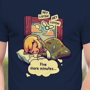 Hero of Nap T-Shirt // Five More Minutes // Hey Listen Shirt // Cute Zelda Gaming Tee // Toon Link & Navi // Kawaii // Triforce // Hyrule