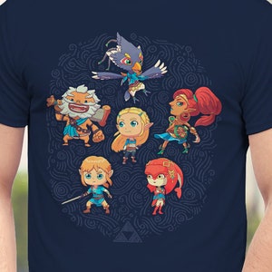 The Cuteness&#39;s Ballad T-Shirt // Chibi Champion Heroes Shirt // Cute Zelda Tee // Daruk Revali Urbosa Mipha // Kawaii Breath of the Wild