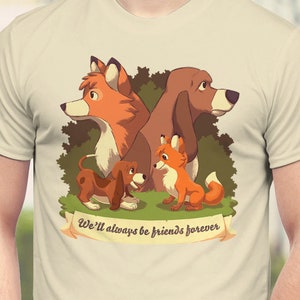 We'll Always Be Friends Forever T-Shirt // The Fox and The Hound Shirt // 80s Kid Tee // Tod & Copper // Red Fox // Hound Dog // Cute // BFF