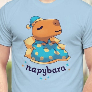 Napybara T-shirt // Cute Capybara Nap, Lazy Carpincho, Kawaii tee, Wild Animal Artwork