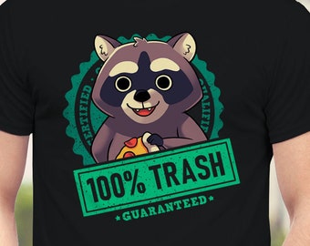 100% Trash Guaranteed Seal T-Shirt // Cute Raccoon Trash Panda Animals Tee // Tanuki Shirt, Possum, Stray Cat, Skunk, Badger, Wildlife, Pets