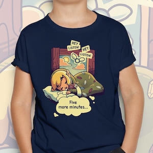 Hero of Nap Kids T-Shirt // Five More Minutes, Hey Listen, Cute Zelda Gaming Tee // Toon Link & Navi // Kawaii // Triforce // Hyrule