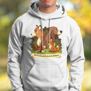 Siempre seremos amigos para siempre sudadera con capucha // La sudadera del zorro y el sabueso // Niño de los 80s // Tod & Copper // Zorro rojo // Perro sabueso // Lindo // BFF