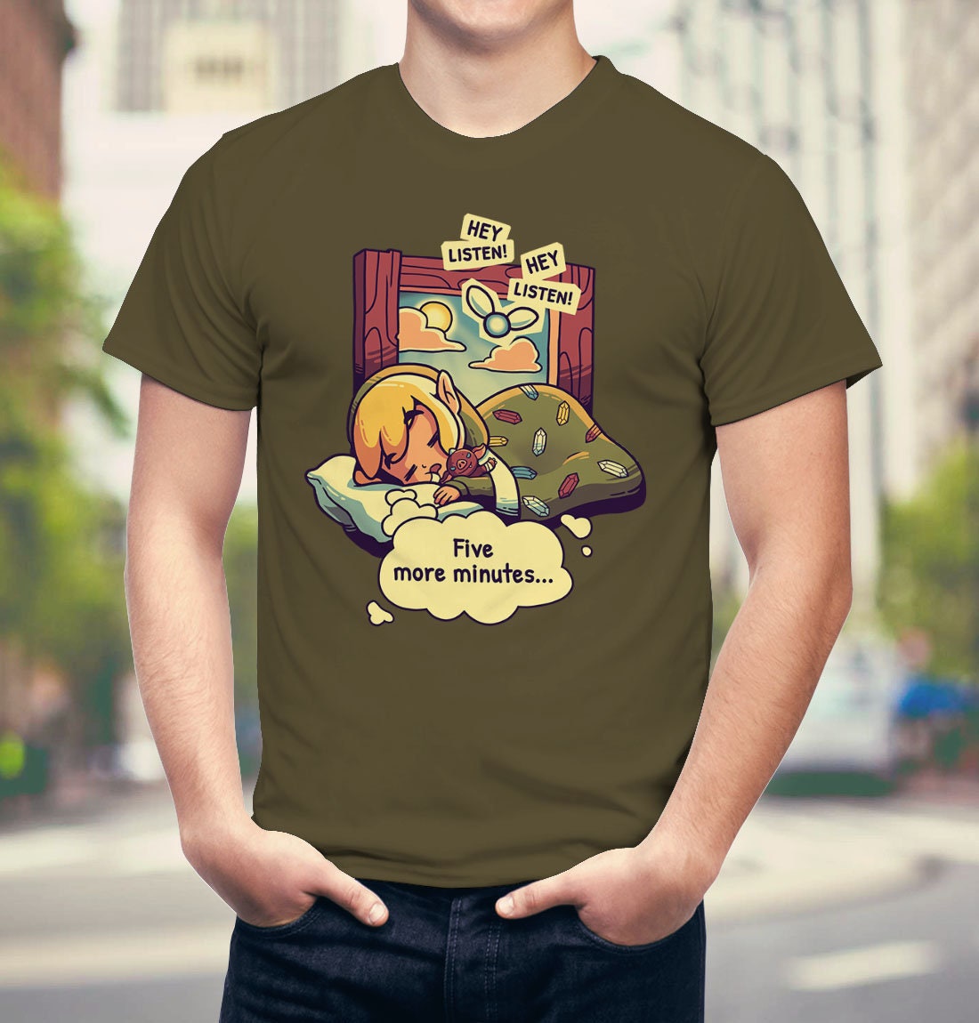 Buy Hero of Nap T shirt Five More Minutes Hey Listen Shirt Cute Zelda Gaming Tee Toon Link Navi Kawaii Triforce Hyrule Online in India Etsy