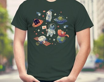 宇宙猫Tシャツ、宇宙の子猫 - Etsy 日本