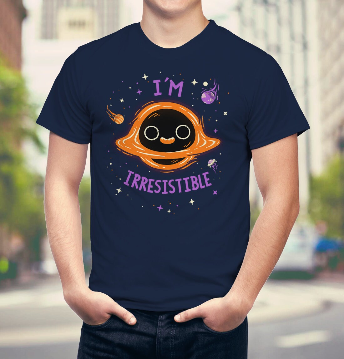 I'm Irresistible T-shirt // Cute Funny Black Hole Shirt // Kawaii