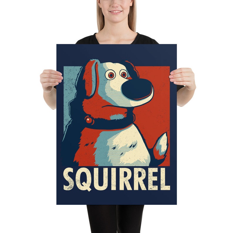 Squirrel Golden Retriever Poster // Obama Hope Poster Parody Print // Dog for President, Vote, Elections 2020, Democracy, Good Boy, Labrador image 4