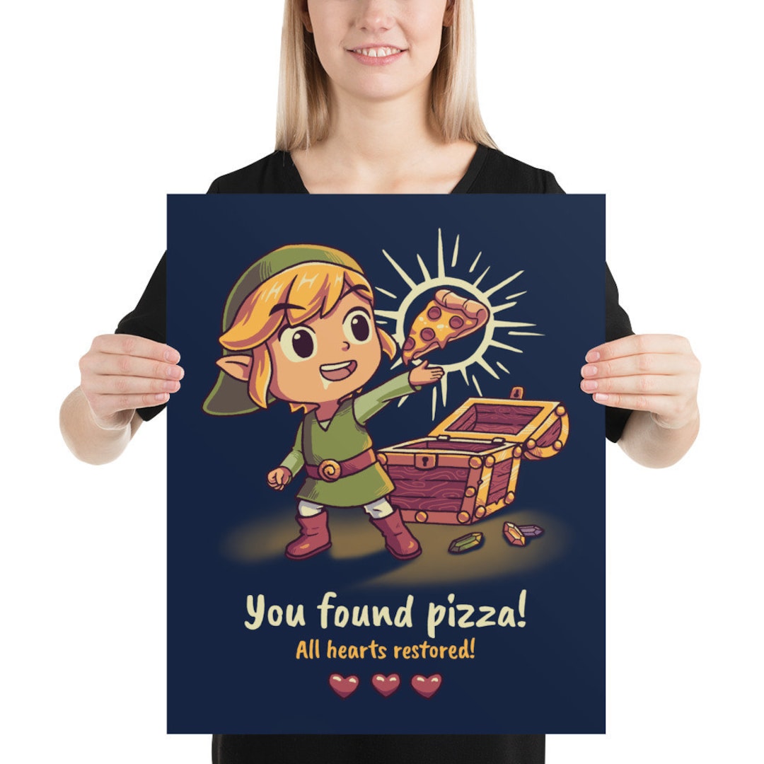 You Found Pizza All Hearts Restored Poster // Cute & Funny Gaming