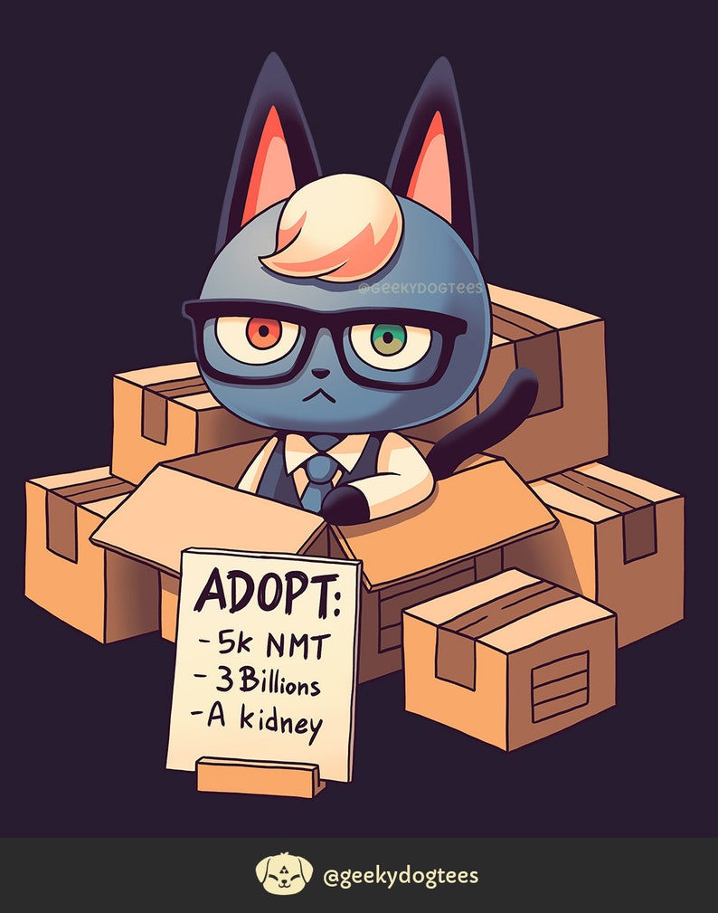 Raymond in Boxes Tshirt // Animal Crossing Cat Smug Villager Etsy