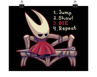 Shaw and Repeat Hornet poster // Silksong print, Hollow Knight inspired art