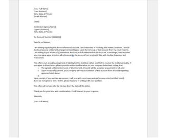 Settlement Pay For Delete Letter Template, Pay For Delete Letter, Pay For Delete Letter, Word Template, Simple Letter